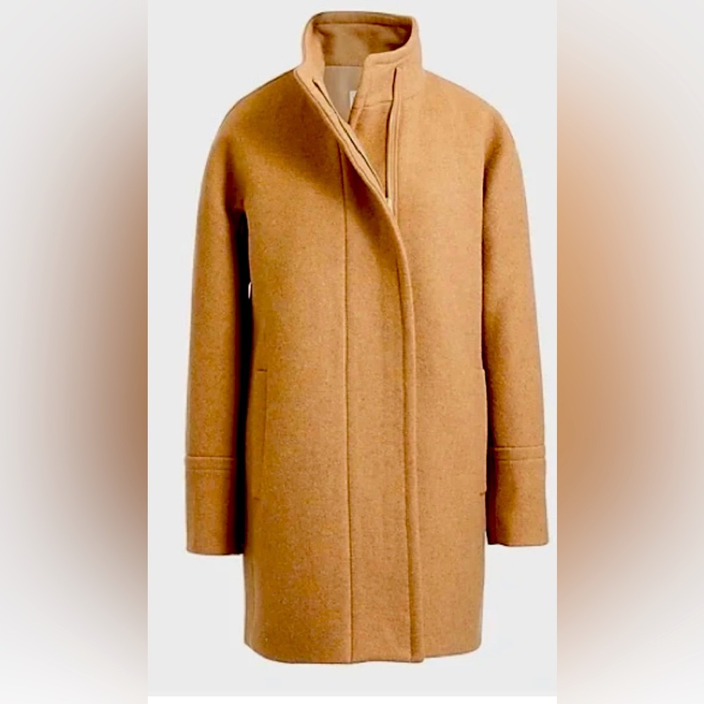 JCREW Jacket Womens Size 4 Tan Brown Italian Stadium Cloth Wool
